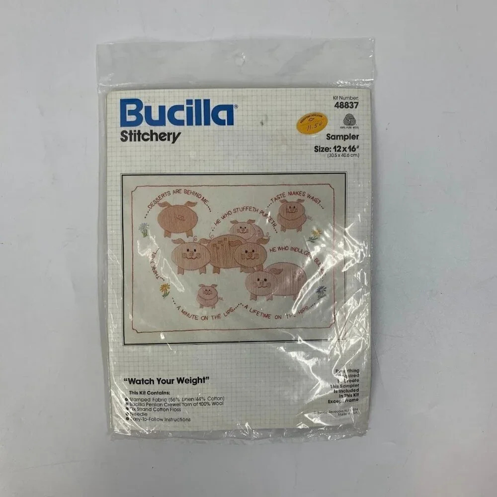 Bucilla Stitchery Longstitch Kit 48837 Watch Your Weight‎ 12” X 16” New Sealed